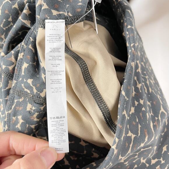 New Varley Let's Move High Rise Leggings Cluster Leopard Print Medium M Workout - Picture 10 of 13